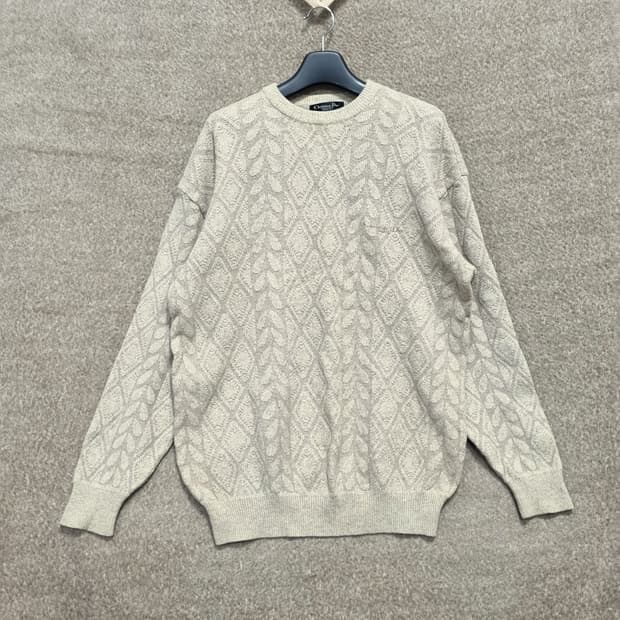 디올 남성 아이보리 패턴 니트