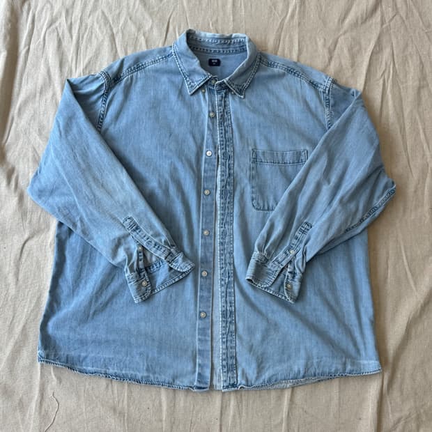 유니클로 빈티지 오버 데님셔츠 자켓 4XL