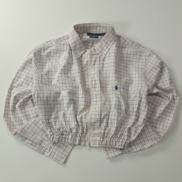 CK332 FREE 폴로 블랙 핑크 마이크로 테터솔 크롭 셔츠 자켓