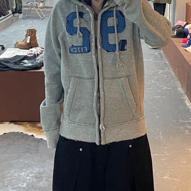 아베크롬비 그레이 92패치 후드집업 H1655