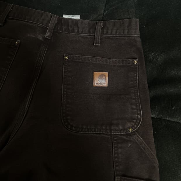 칼하트 더블니 B136 다크브라운 워크팬츠 32x32