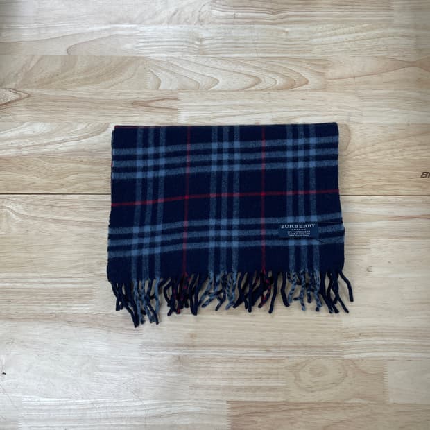 버버리 정품 캐시미어 머플러 네이비