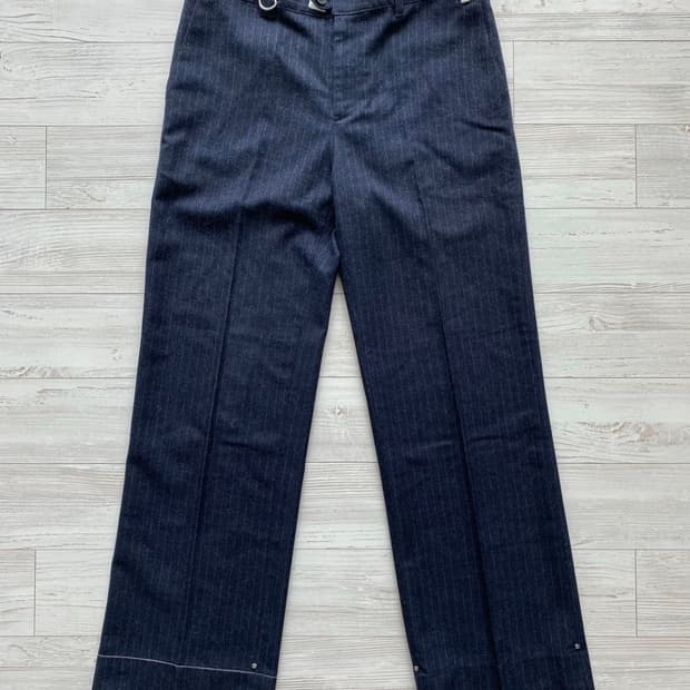 조거쉬 아카이브 네이비 스트라이프 울 트라우저