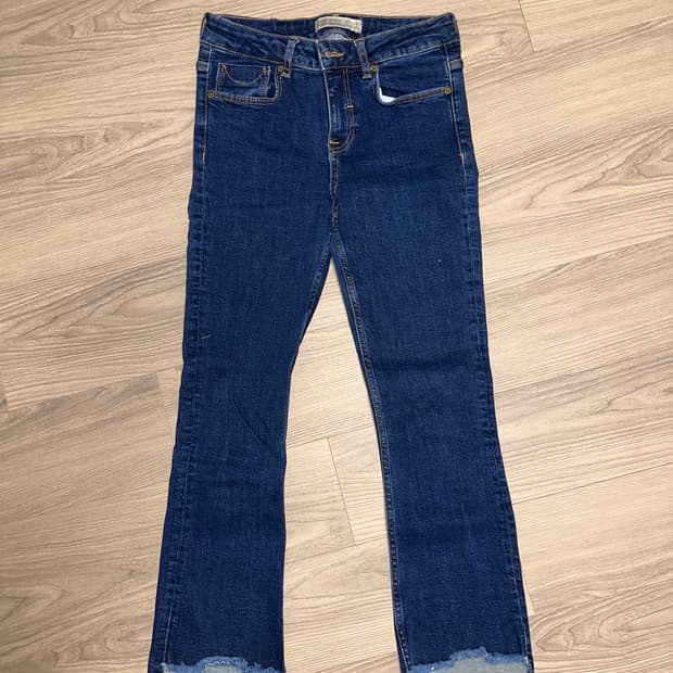 스키니진 세미부츠컷 언발란스 진청바지 