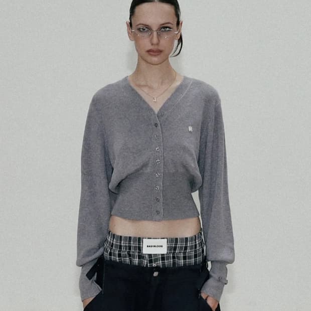 The Pure 브이넥 가디건 - 그레이