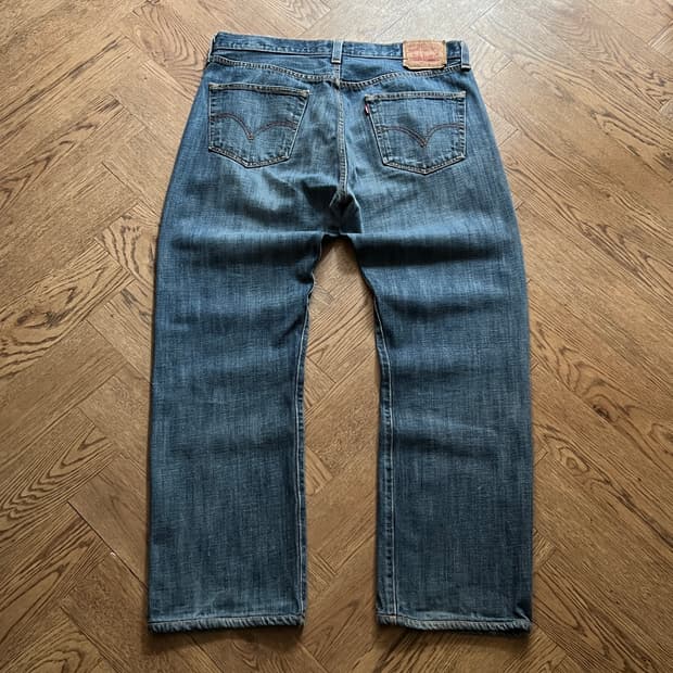 [36]리바이스 501 빈티지 워싱 스트레이트핏 데님 팬츠