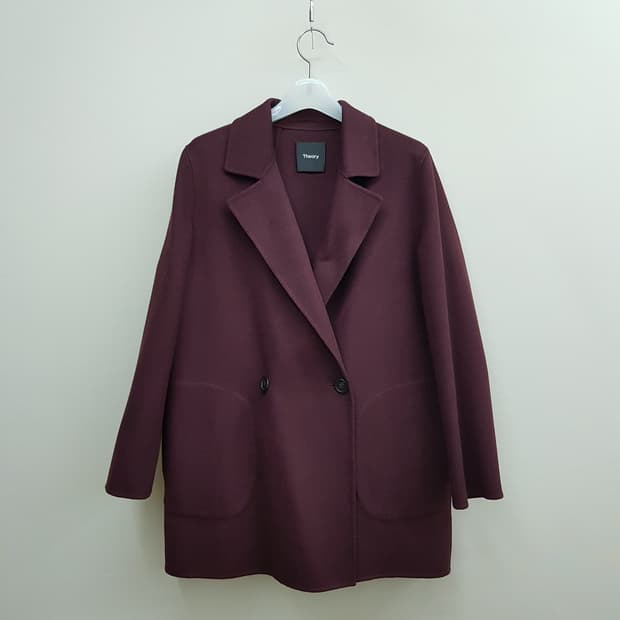 Theory 클래식 더블 버튼 울 캐시미어 코트  S사이즈