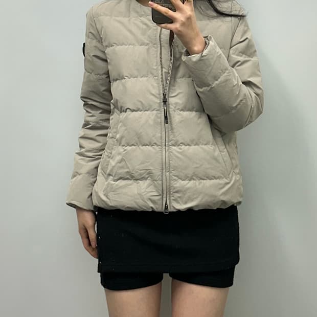 내셔널지오그래픽 와펜 베이지 경량 패딩