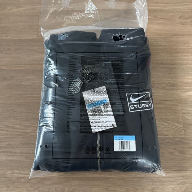 나이키 x 스투시 풀 집 워시드 플리스 후드 블랙