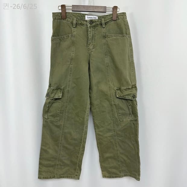 LOVERSTIDE 여자 카키 주머니 카고 바지 M