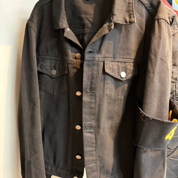 424 트러커 자켓 블랙 완장 100