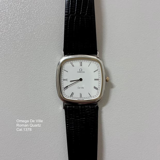 1980s Omega De Ville Roman Quartz 