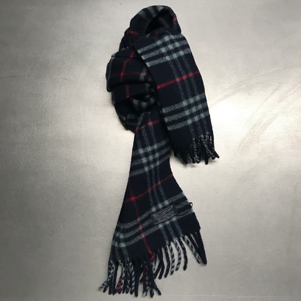 버버리 정품 램스울 머플러 네이비