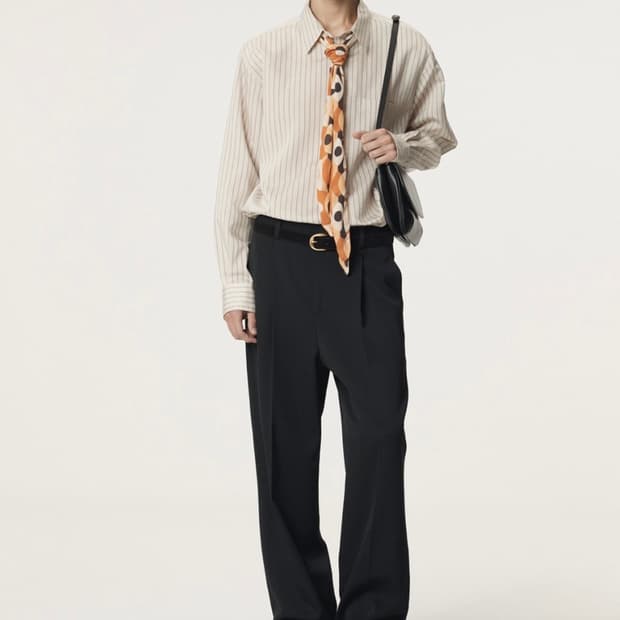 렉토 25FW 레아 스트라이프 셔츠 M