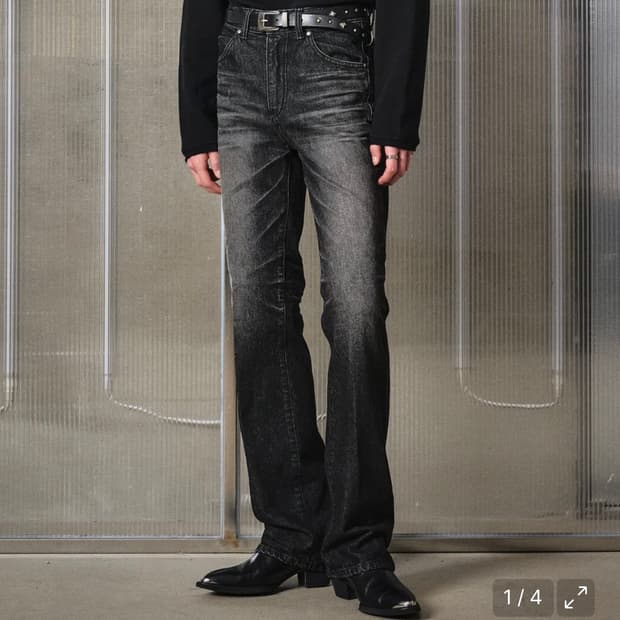 엘무드 아키라 플레어 데님 흑청 44