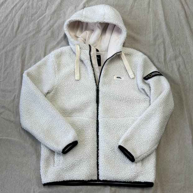 네셔널지오그래픽 양털 후리스 후드 집업 L