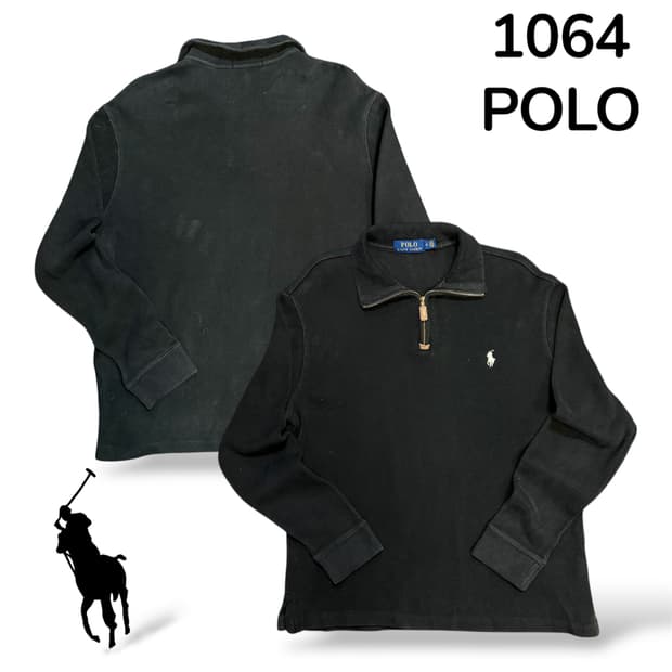 폴로 블랙 반집업 신형 니트 M