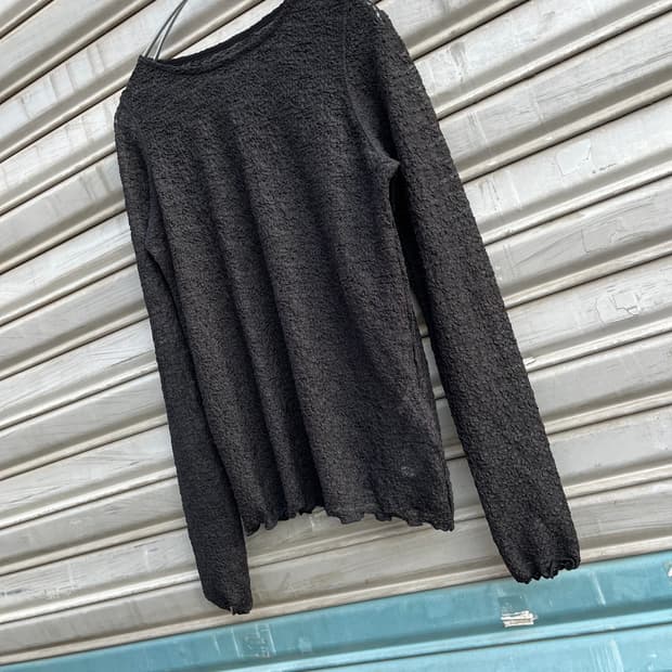 Adam et rope 플라워패턴 플리츠 롱 슬리브