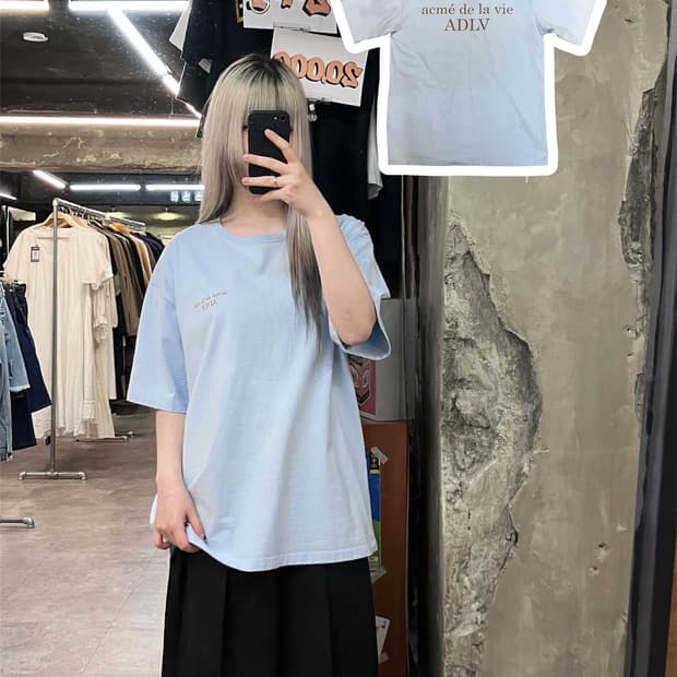 아크메드라비 반팔 티셔츠 스카이블루 #csz3892