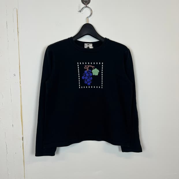 피코네 블랙 프린팅 긴팔티셔츠 38