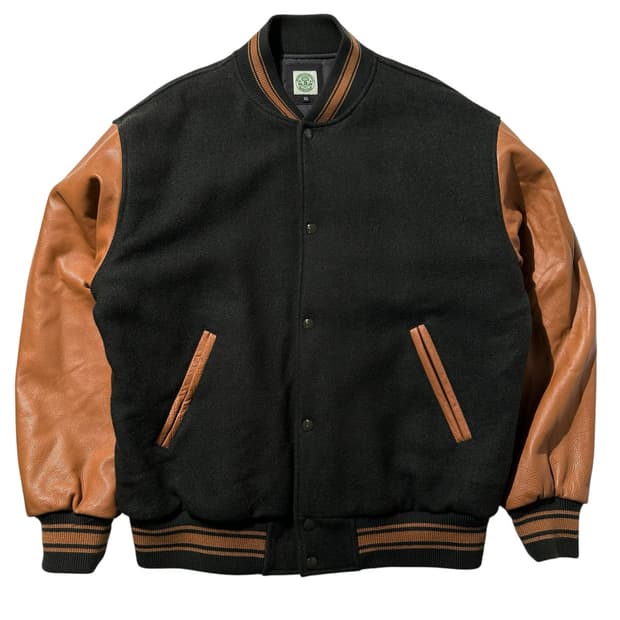 듀테로 x 암피스트 울 레더 바시티 자켓