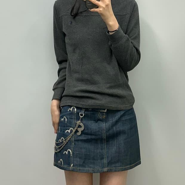 폴로 랄프로렌 차콜 와플 니트 슬리브