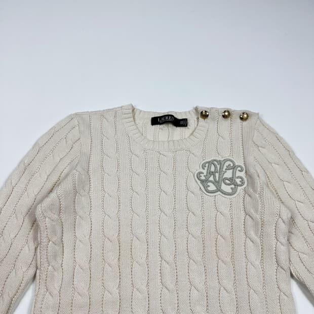 폴로 랄프로렌 RL 아이보리 케이블 니트 (XXS 여성추천)