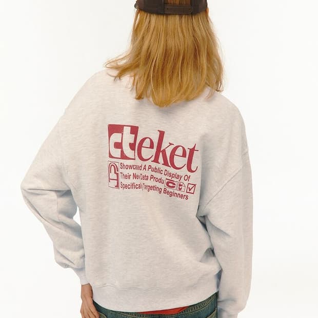 [M] 테켓 플랜 하프 집업 스웨트셔츠 멜란지그레이