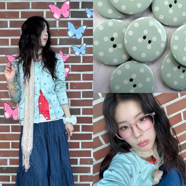 괴짜 민트코어 빈티지 코디세트 5pcs