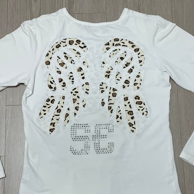 빈티지 Saucy plus 레오파드 슬리브리스 긴팔