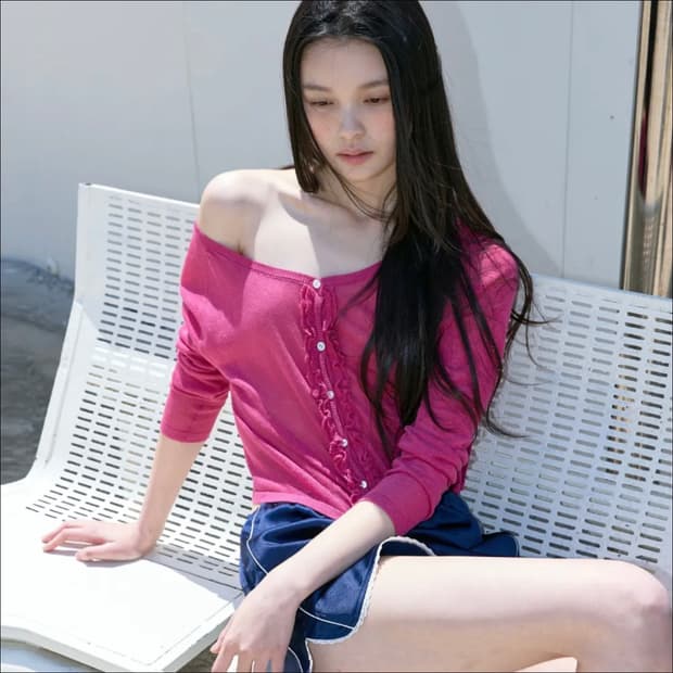 미치코런던 프릴가디건