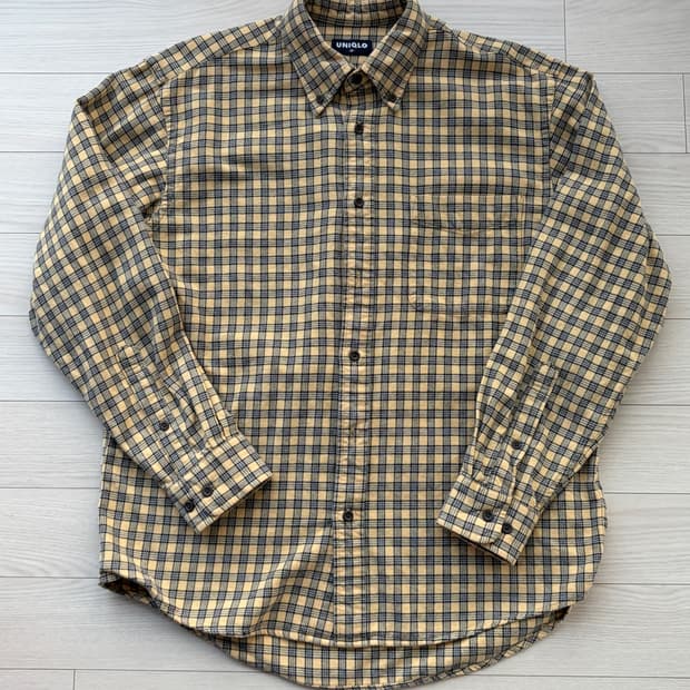 90s 올드 유니클로 플란넬 체크 셔츠 M (100-103)