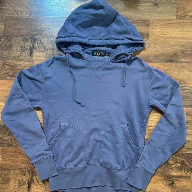 RRL 더블알엘 인디고 코튼-블렌드 후디