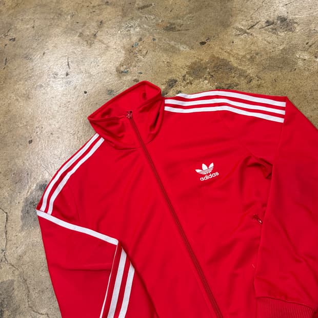 [정품/100] 아디다스 삼선 져지 레드 트랙탑 b10