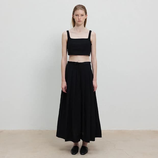 Rrace sheer pleats skirt