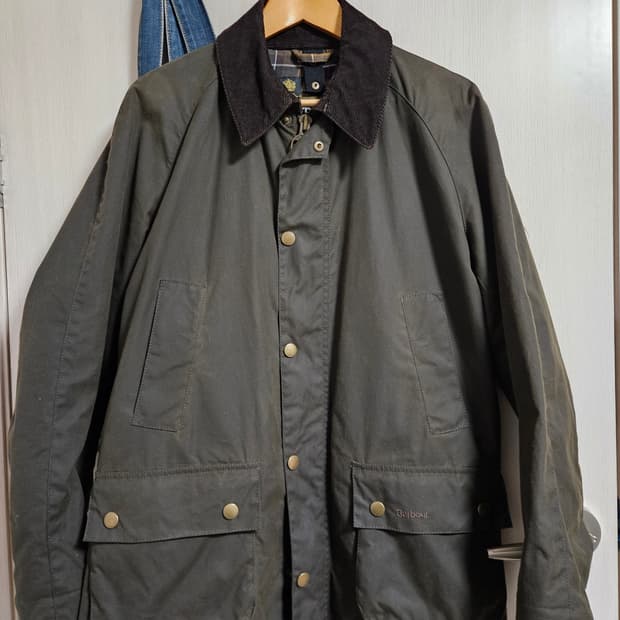 바버 애쉬비 왁스자켓 올리브 m