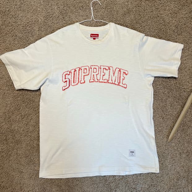 Supreme Sketch Embroidered S/S Top White