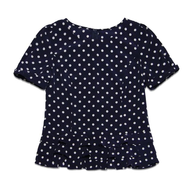 Navy Frill Dot blouse