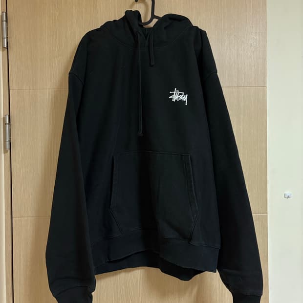 스투시 기본 후드티 블랙 XL
