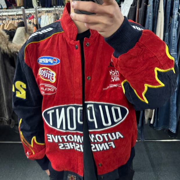 XL)제프 해밀턴 빈티지 듀퐁 플레임 레이싱 자켓