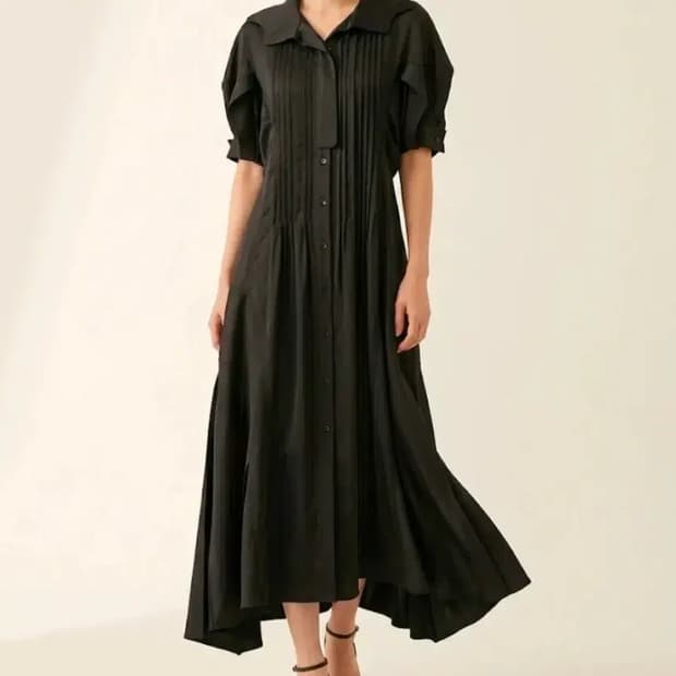 시스템 블랙 셔츠 원피스 55