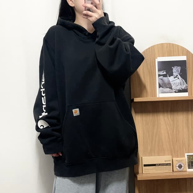 [정품] 칼하트 블랙 기모 후드티 [ 오리지널XL ]