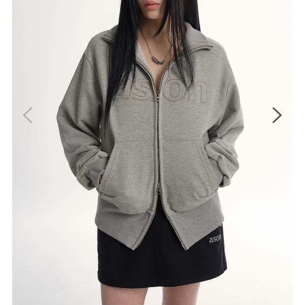 애즈온 베이 스웻 집업 그레이 FREE