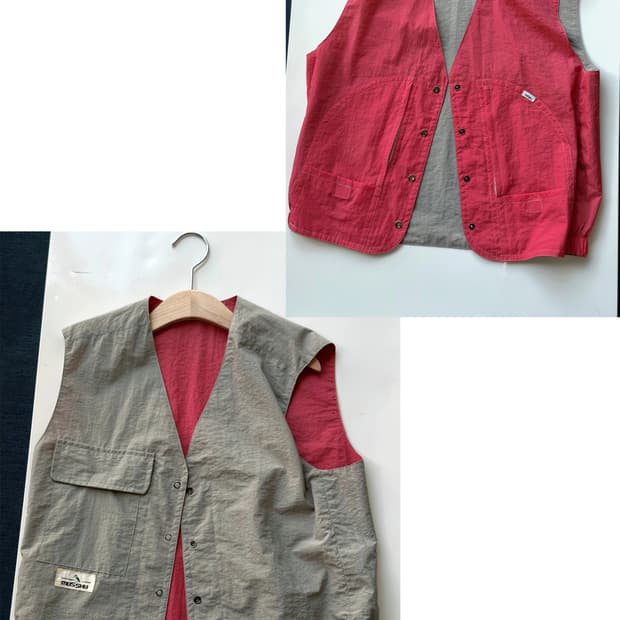 Washed nylon 2way design vest