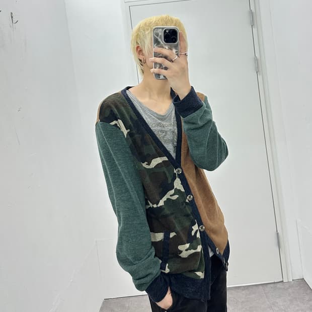 Vintage camo grunge cardigan