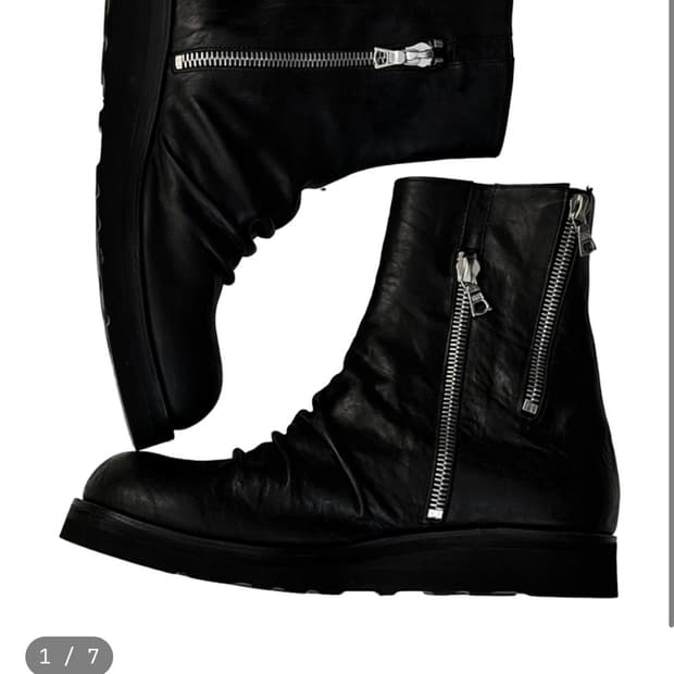 San263-1 waxed leather double boots