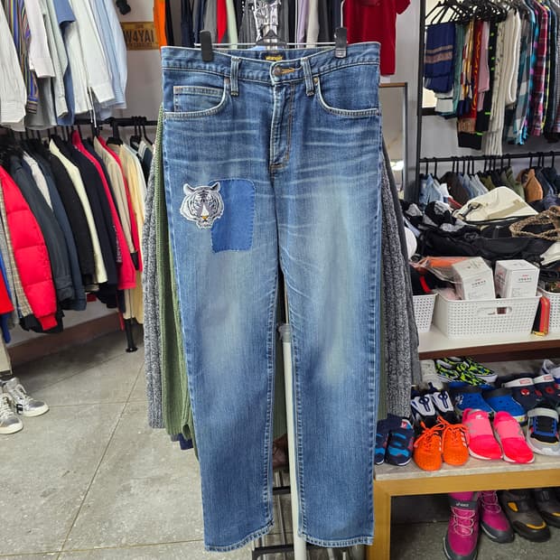 랭글러 호랑이 패치 데님 청바지 (1402)