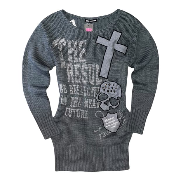 GHOST of HARLEM 고스트오브할렘 와플니트 원피스 y2k펑크갸루