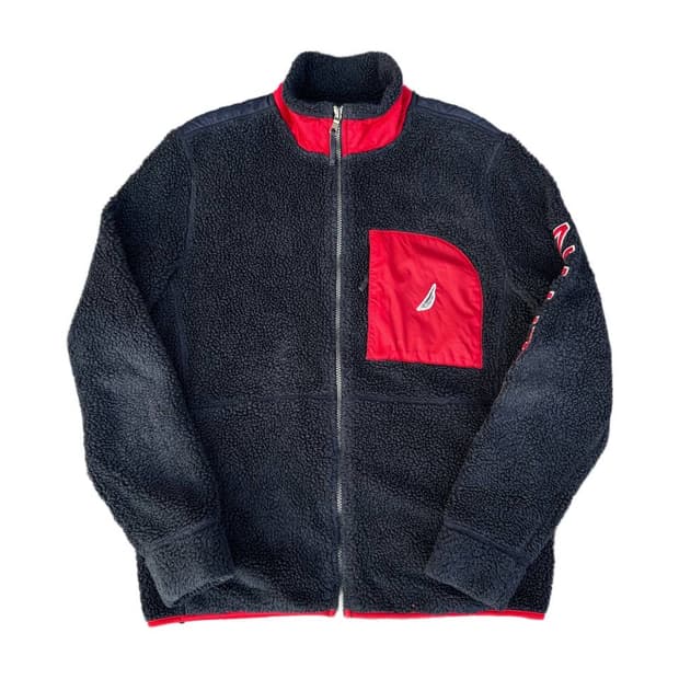 Nautica navy fleeced cardigan