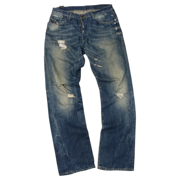 지스타로우 3301 디스트레스드 테이퍼드 데님 (31/32)